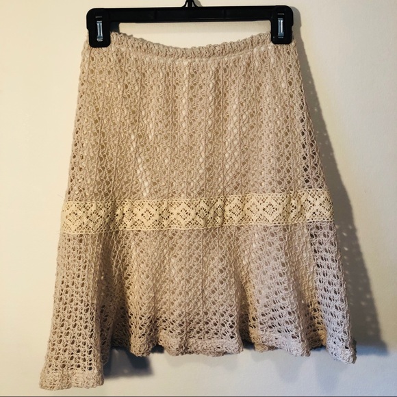 Cream Crocheted Skirt - Picture 3 of 6
